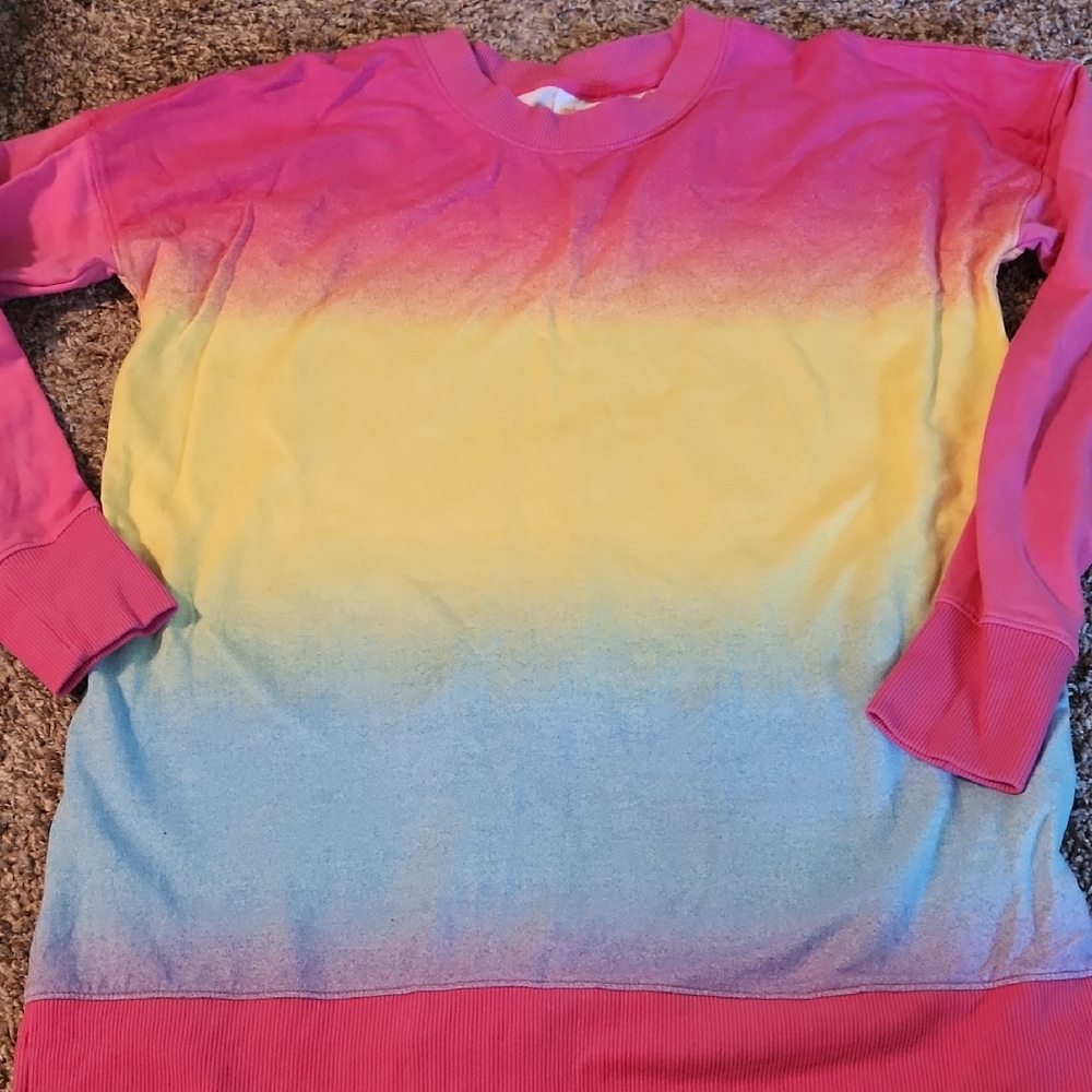 LuLaRoe Pink and White Knit Top